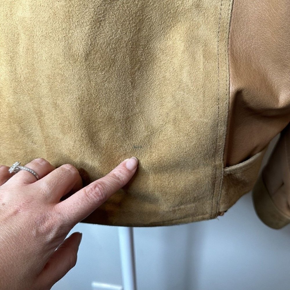 El Corte Ingles Donci Women's Camel Beige Tan Blazer Jacket 12 (42) Leather‎ - Picture 9 of 16